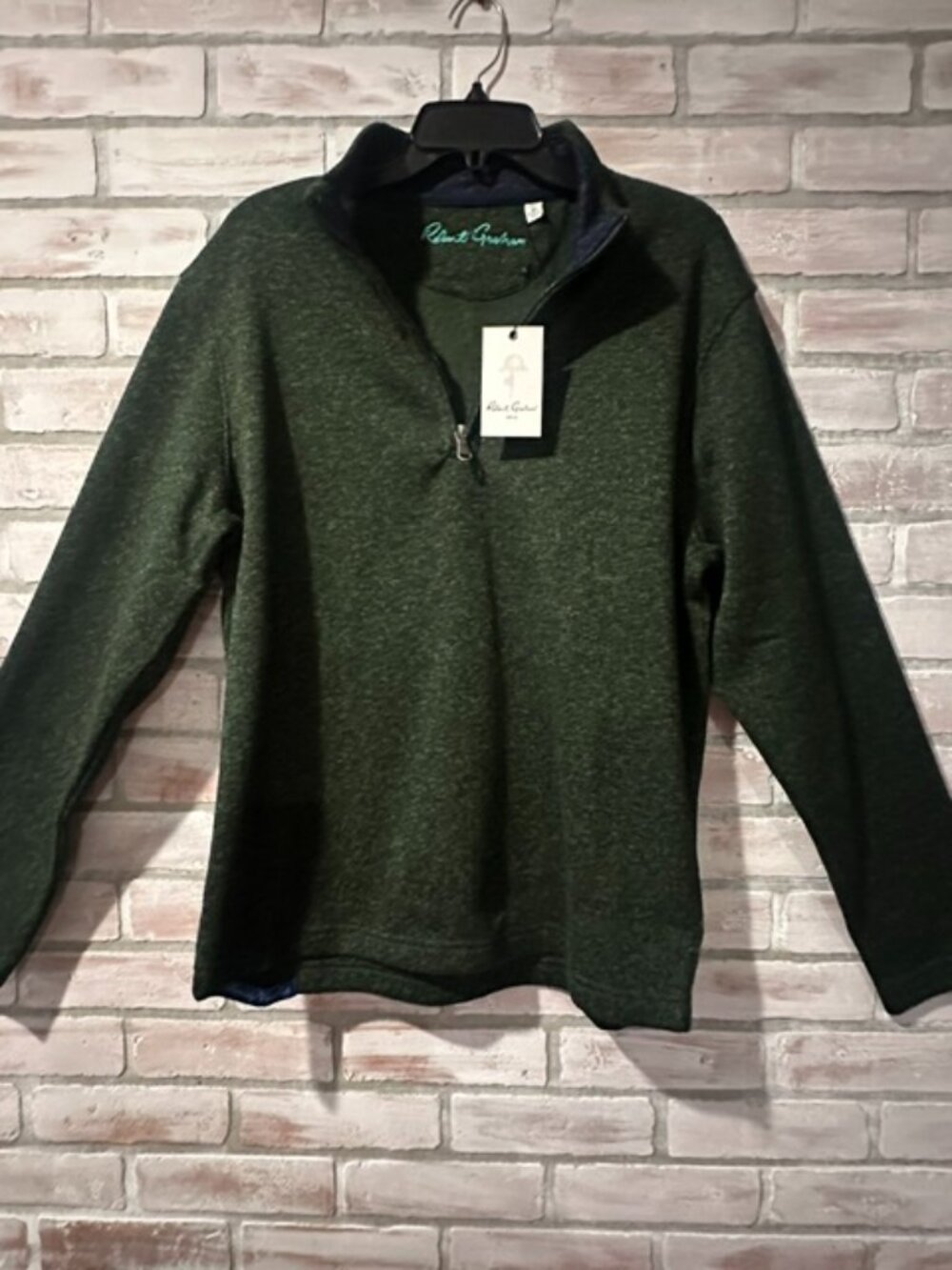 Robert Graham Men's Pullover M 1/4 Zip Deep Forest